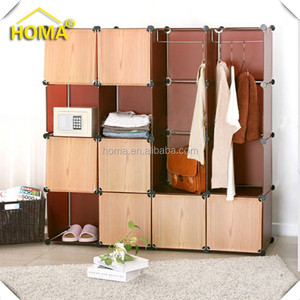 Wood-like plastic wardrobe cabinet