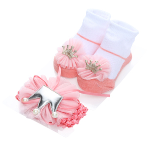 2 في 1 علبة هدايا جميلة مجموعة عصابة رأس وجوارب للأطفال - Product Image 2