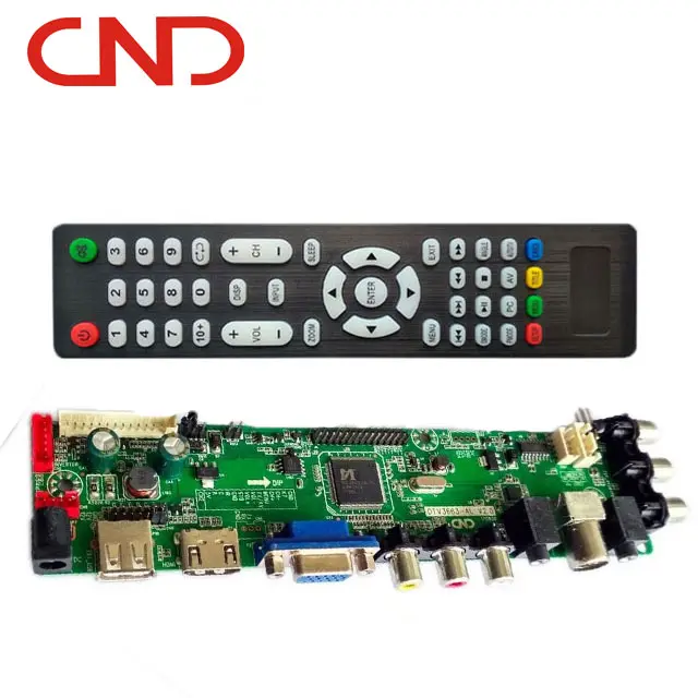 Controle lcd universal dtv 3663 DVB-T2 2av, placa principal com controle remoto