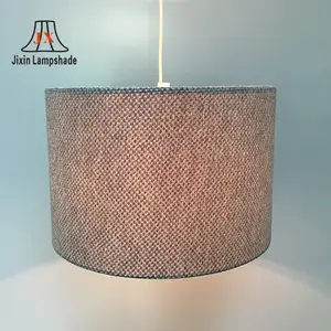 Moderne Linnen Stof Ronde Lampenkap, Tafel Plafondlamp Drum Frame Lampenkap