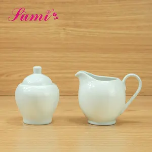 Customized design personalized 300ml ceramic milk jug with 250ml sugar pot