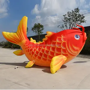 Color brillante rojo hermoso carpa pez modelo inflable cyprinoid peces de oro con escala ST1381