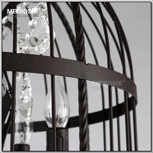 Lustre rustique réglable en hauteur MEEROSEE, style méditerranéen, lanterne en métal, cage à oiseaux MD2532 - Product Image 4