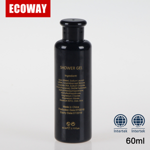 Negro tapas de plástico botella de champú Hotel 60 ml ronda baño barato botellas - Product Image 2