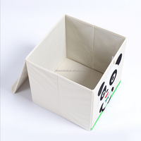 Scatola Portaoggetti per Giocattoli in Tessuto Organico, Organizzatore Pieghevole con Coperchio