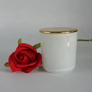 Handmade and Glass Material white candle holder and decorative lids