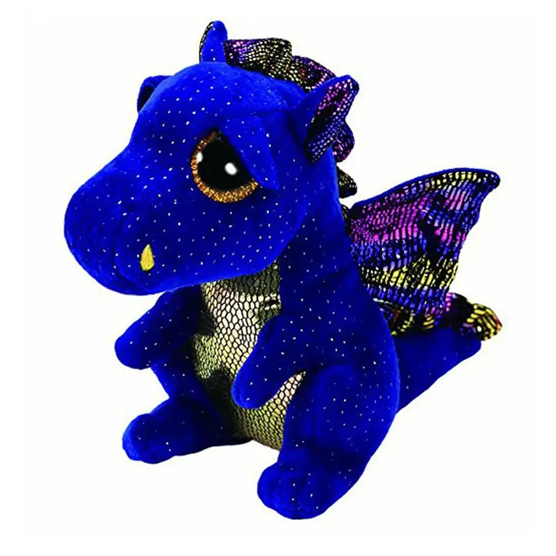 Jouets pour enfants professionnel personnalisé mignon gros yeux en peluche jouet dragon 15cm bleu dragon peluche peluche