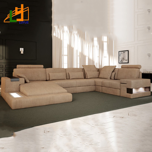 Madera <span class=keywords><strong>fama</strong></span> diseño moderno salón sofá conjunto sofá de cuero muebles con sillón reclinable - Product Image 2