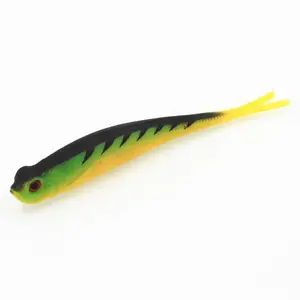 Tinh Tế Mềm Mại Mồi 3D Thu Hút Đôi Mắt To Đen Minnow Mềm Lure Minnow Câu Cá Banjo Minnow