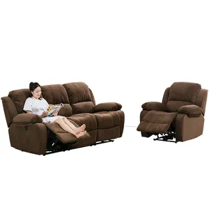 Modern tasarım kumaş kanepe oturma odası koltuk takımı 3 2 1 mobilya Sala De Retratil E Reclinavel Recliner kanepeler ev için