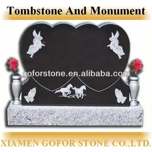 Double heart headstone, double grave headstones, double gravestone monument