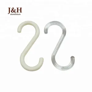 J & H Storefixture סימטרי ברור לבן ABS פלסטיק תליית בעל חנות תכשיטי מטבח וילון מאובטח קטן S תצוגת וו