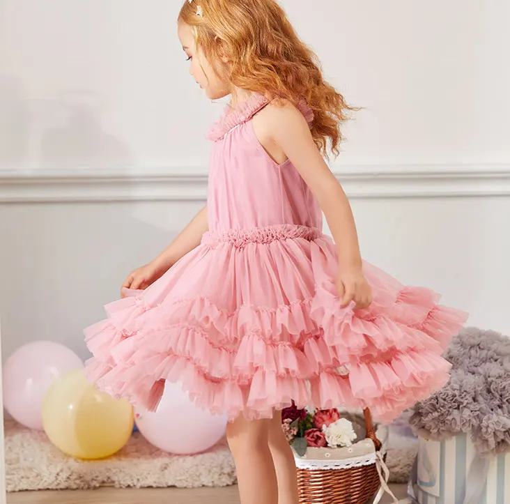 Sveglio di modo della ragazza boutique rosa pettiskirt super puffy tutu di petti del vestito