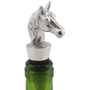 China Professional Production Shinny Polished Horse Head Wine Vacuum Stopper For Bar Accessories