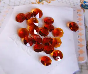 Mahogany Amber Crystal Chandelier Bead Octagon 14ミリメートルMH-12209