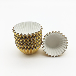 1000 pz/lotto Oro di <span class=keywords><strong>Alluminio</strong></span> Foil Fodere Del Bigné di Cottura Bicchieri di Carta Della Torta di Cioccolato Caso - Product Image 4