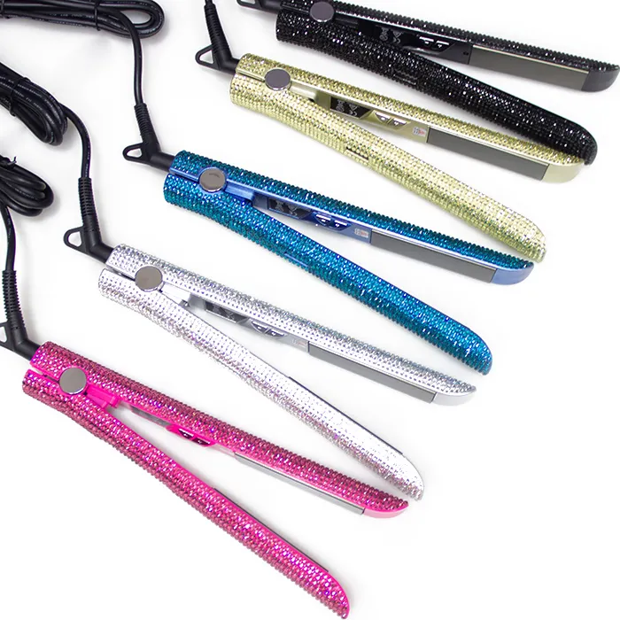 2023 Best Selling Hot Various Colors Crystal Flat Iron Hair Straightener For Hair