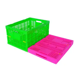 plastic basket with handle food grade plastic container foldable laundry basket office moving crate perforate crate