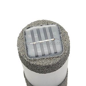 Outdoor Vierkante Steen Effect Zonne-energie Led Tuin Post Bolder <span class=keywords><strong>Lamp</strong></span> Voor Tuin Decoratieve Zonne Steen Tuin <span class=keywords><strong>Lamp</strong></span>