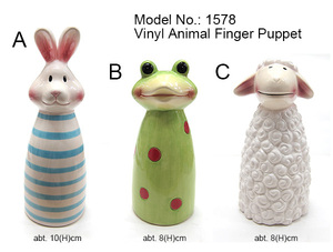 Conejo/rana/ovejas de plástico de los animales dedo marioneta - Product Image 1