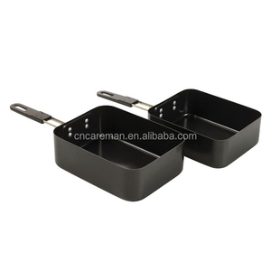 2 Piece <span class=keywords><strong>Set</strong></span> Camping/Đi Bộ Đường Dài/Ngoài Trời Nhôm Không Dính Hộp Ăn Trưa, 2 Cái <span class=keywords><strong>Mess</strong></span> <span class=keywords><strong>Tin</strong></span> <span class=keywords><strong>Set</strong></span> Màu Đen Di Động OEM Đơn Đặt Hàng Chấp Nhận - Product Image 4