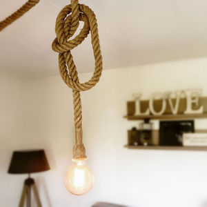 Lámpara de techo de cáñamo de estilo Industrial retro <span class=keywords><strong>rural</strong></span> E27, colgante sencillo de una sola cabeza, antigua, para restaurante, cafetería, tienda, iluminación de cuerda - Product Image 4