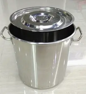 Utensilios de cocina de gran capacidad, olla de cocina comercial de acero inoxidable/inducción, ollas de gran resistencia, venta al por mayor