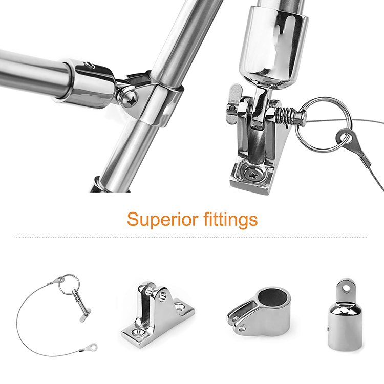 3 arco bimini de acero inoxidable bimini top Incluye montaje de hardware y de arranque