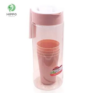2.2L Plastic Cold Water Pitcher With Lid Cup