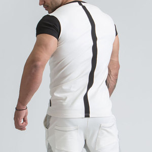 Logo personalizzato Plain Blank uomo Fitness attillato bianco Oem Bodybuilding usura Sport palestra t-shirt - Product Image 3