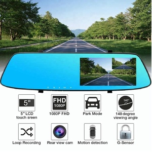Vantrue — caméra de tableau de bord avec rétroviseur, enregistreur vidéo pour voiture, hd 5.0 p, vision nocturne, double dashcam, 1080 pouces
