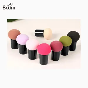 Belifa wholesale private logo puff beauty cosmetic small powder makeup sponge mushroom brush sponge free sample