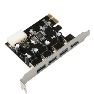 Diewu VL805 PCI Express X1 Sampai 4 Port USB 3.0 Kartu Ekspansi Daya 4 Pin