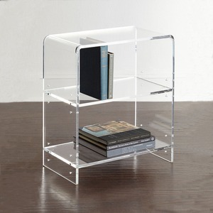 Mesa de Noche de Acrílico Transparente con Estilo Cascada y Estante para Libros - Product Image 2