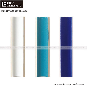 Accessorio per bordo piscina in ceramica blu per esterni con bordo arrotondato, tipo Aqua Arena - Product Image 3