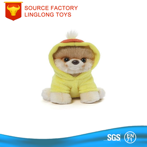 Özelleştirmek 25CM peluş karikatür Boo köpek <span class=keywords><strong>Pomeranian</strong></span> oyuncak Hoodie ceket oyuncak ile dolması yeşil köpek yavrusu - Product Image 6