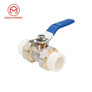 3/4" 1" 1-1/2" PPR Brass Nickel Plated Heat Fusion Plumbing Fitting Double Union Socket Ball Valve