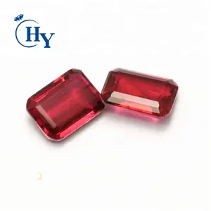 Doublet emerald cut synthetische ruby insluitsels crystal edelstenen