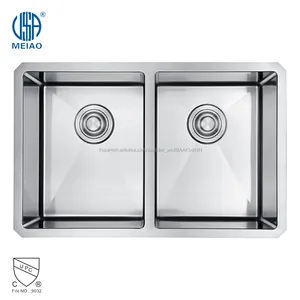 Proveedor Chino 30 "pulgadas doble tazón 50/50 Acero inoxidable undermount fregadero de la cocina hecha a mano