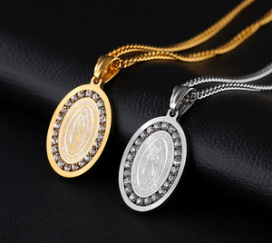 Trending <span class=keywords><strong>de</strong></span> acero inoxidable círculo colgante <span class=keywords><strong>de</strong></span> La <span class=keywords><strong>Virgen</strong></span> <span class=keywords><strong>de</strong></span> <span class=keywords><strong>Guadalupe</strong></span> necklece joyería al por mayor - Product Image 1