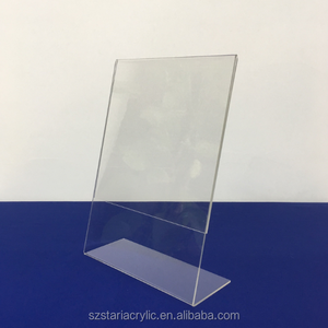 Tùy Chỉnh Trong Suốt <span class=keywords><strong>Acrylic</strong></span> L Shape Tabletop Card <span class=keywords><strong>Display</strong></span> Đứng A5 - Product Image 1