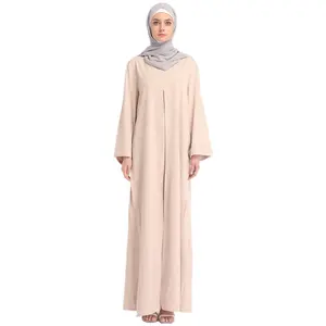 2019 di nuovo modo di abaya modesto islamico lungo delle donne del vestito a maniche lunghe interno di usura causale vestito