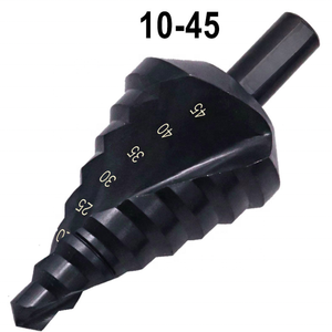Punta da trapano a gradino HSS di colore nero con gambo a tre piani da 10-45mm mediante processo di nitrurazione - Product Image 1