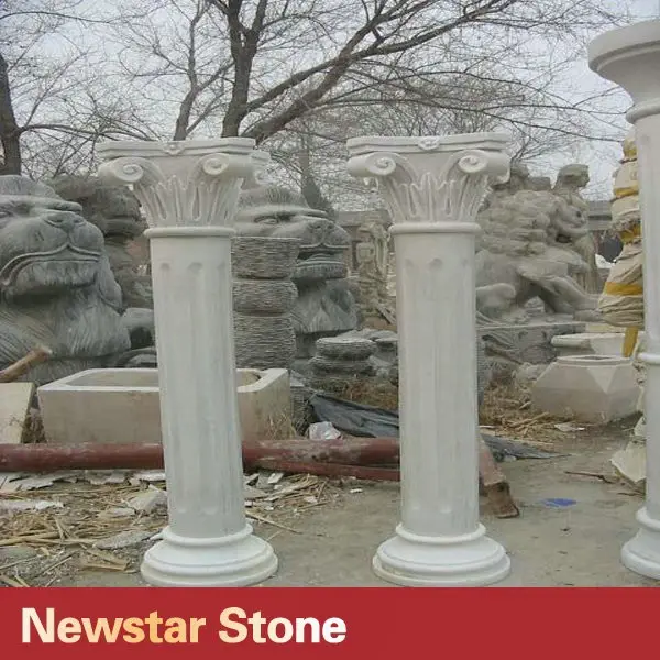 la fabricación de piedra de mármol de la columna y la base
