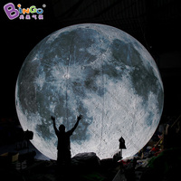 Ballon publicitaire géant en PVC, modèle planète lumineuse gonflable, avec lumière LED pour la décoration de fête