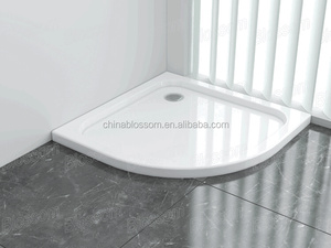 Bajo de baño Slim cuadrante <span class=keywords><strong>barato</strong></span> Sector portátil de <span class=keywords><strong>resina</strong></span> de fibra de vidrio blanco claro ABS de <span class=keywords><strong>ducha</strong></span> de acrílico bandeja con desagüe - Product Image 2