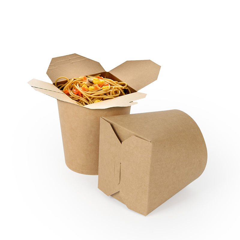 Boîte à lunch en papier kraft ou en papier blanc, boîte à nouilles en papier alimentaire biodégradable, boîtes à nouilles personnalisées imprimées