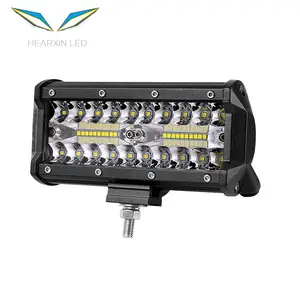 Thanh Đèn Làm Việc LED 7 "120W Đèn Làm Việc IP67 Chống Nước Để Lái Xe Địa Hình Thuyền Ô Tô Xe Tải Máy Kéo 4X4 SUV ATV Đèn Pha Chiếu Điểm