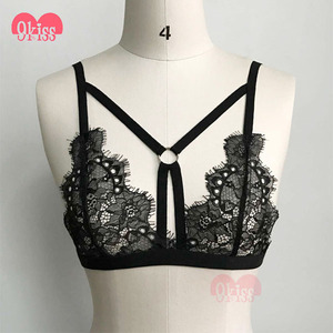 Bra Top Bustier Mujeres Bralette Encaje transparente Inconsútil de La Correa Caliente - Product Image 5