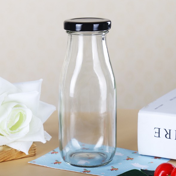 Logo printing screw cap 500 ml milk glass bottle price